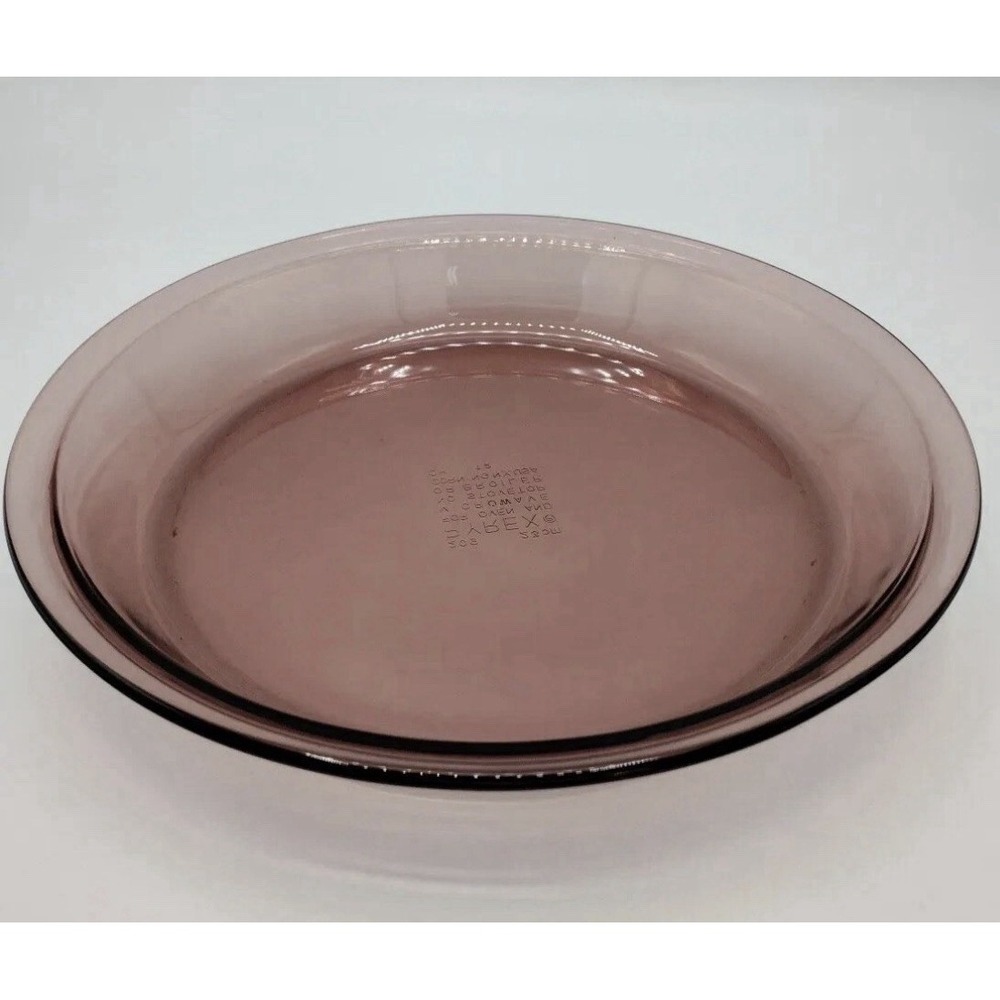 Vintage Pyrex 9" Round Glass Pie Plate Baking Dish Cranberry #209